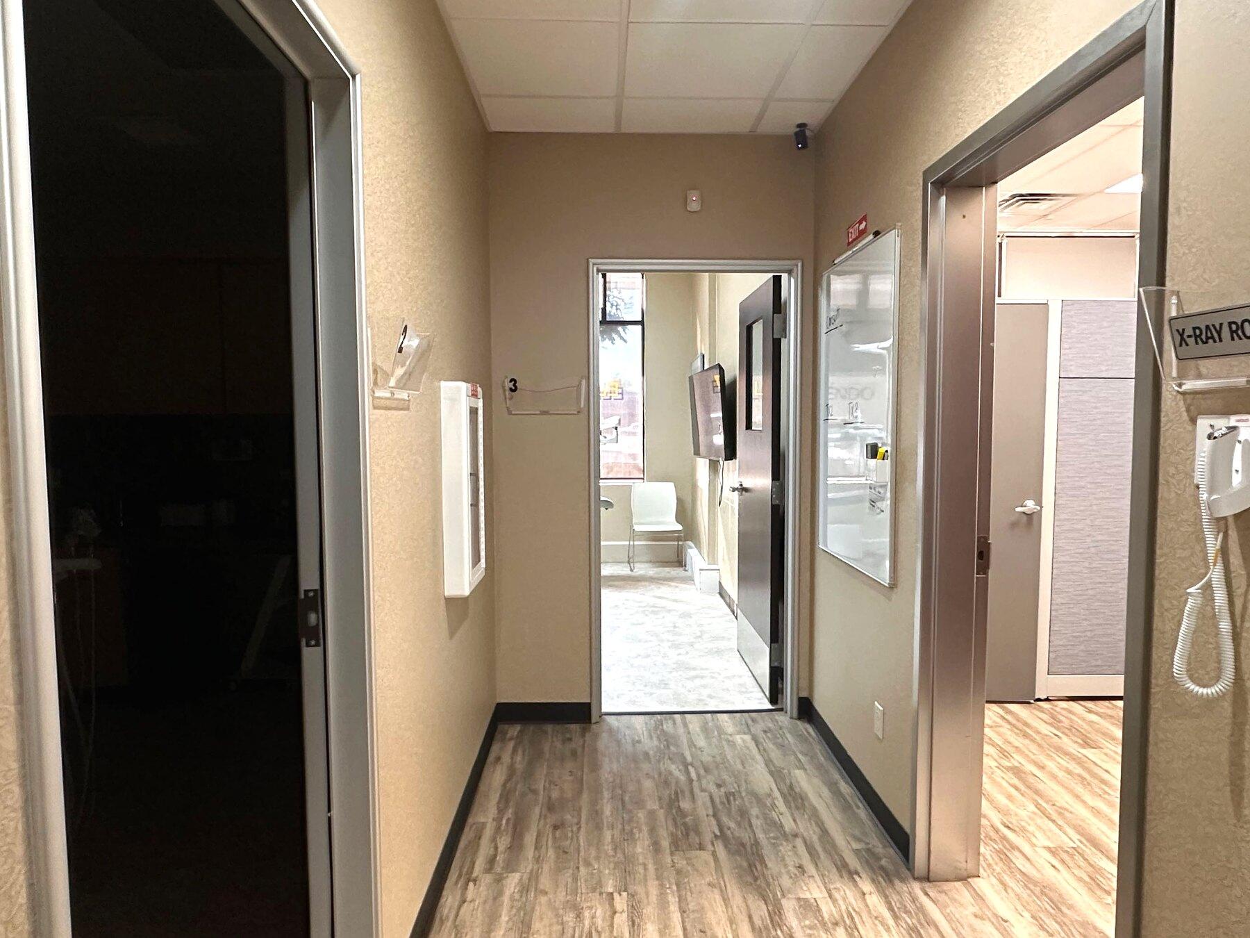 Hallway between the treatment rooms at OAKS Oral Surgery